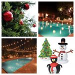 Christmas winter decor for your pool and backyard