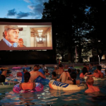 movie night by the pool