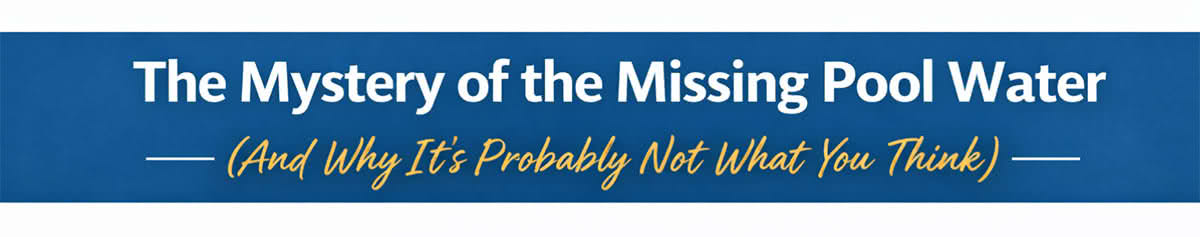 The Mystery of the missing pool water and Why It’s Probably not What You Think The Mystery of the missing pool water and Why It’s Probably not What You Think